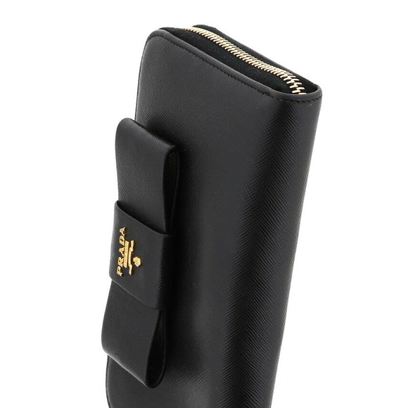 Prada Ribbon Fastener Long Wallet Safiano BlackBlack - Picture 3 of 6